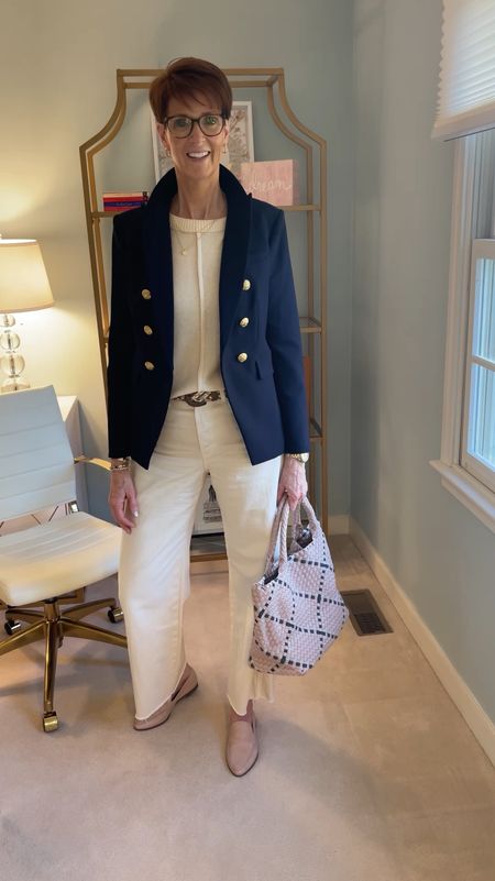 All cream outfit with a navy blazer and a woven tote. A timeless classic outfit.

Hi I’m Suzanne from A Tall Drink of Style - I am 6’1”. I have a 36” inseam. I wear a medium in most tops, an 8 or a 10 in most bottoms, an 8 in most dresses, and a size 9 shoe. 

Over 50 fashion, tall fashion, workwear, everyday, timeless, Classic Outfits

fashion for women over 50, tall fashion, smart casual, work outfit, workwear, timeless classic outfits, timeless classic style, classic fashion, jeans, date night outfit, dress, spring outfit, jumpsuit, wedding guest dress, white dress, sandals

workwear, work attire, work basics, work clothes, work casual, women work clothes, casual work dress, work fashion, work outfit ideas, jeans for work, work looks, work style, work wear style

#LTKWorkwear #LTKFindsUnder100 #LTKOver40