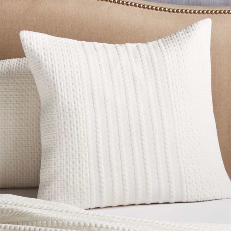 Doret White Jersey Euro Sham + Reviews | Crate and Barrel | Crate & Barrel