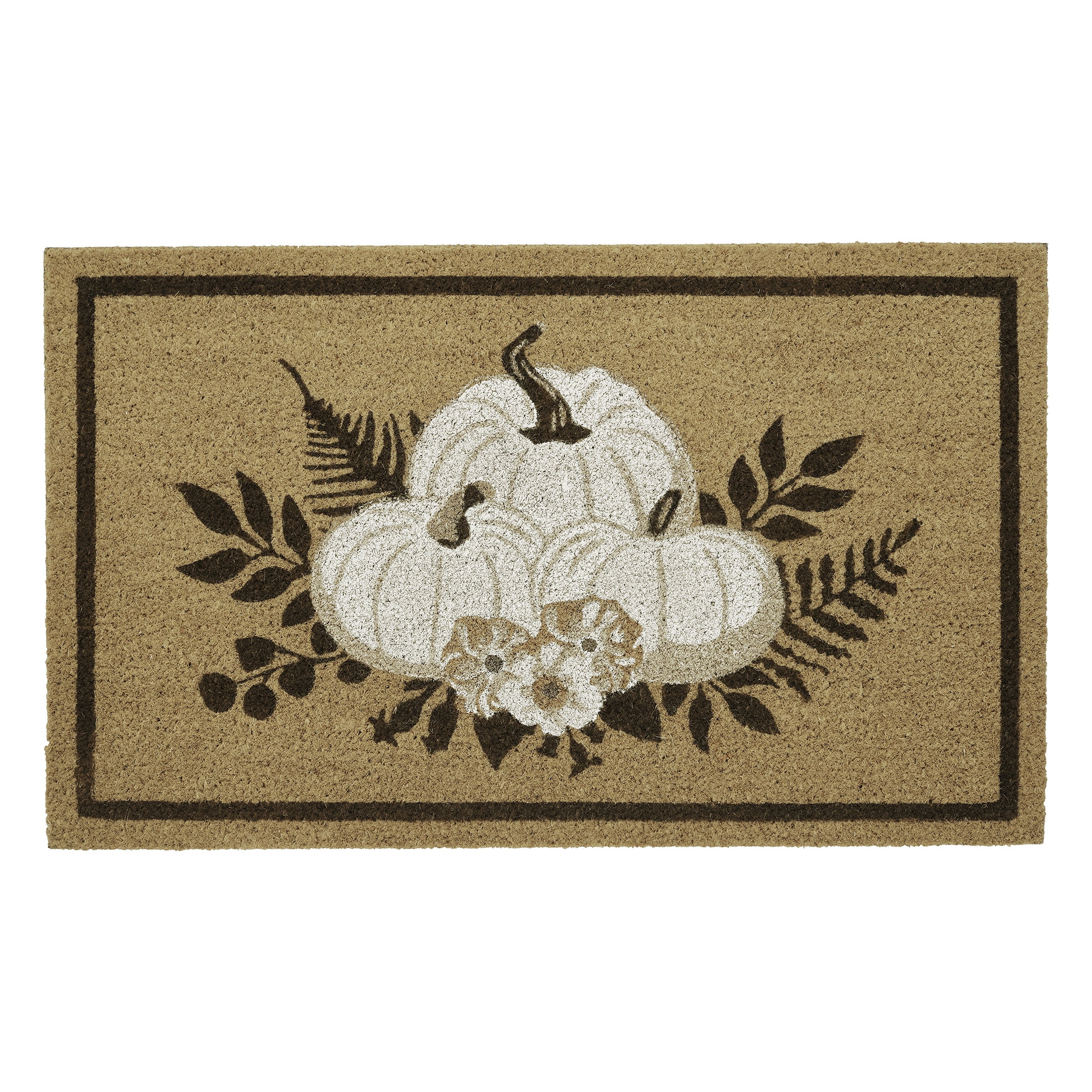 My Texas House Natural Vines and Pumpkin Outdoor Coir Doormat, 18" x 30" - Walmart.com | Walmart (US)