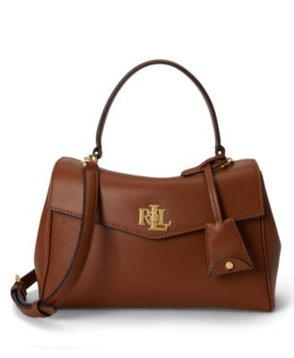 Lauren Ralph Lauren Farrah Leather Small Satchel Handbag - Lauren Tan | Macy's