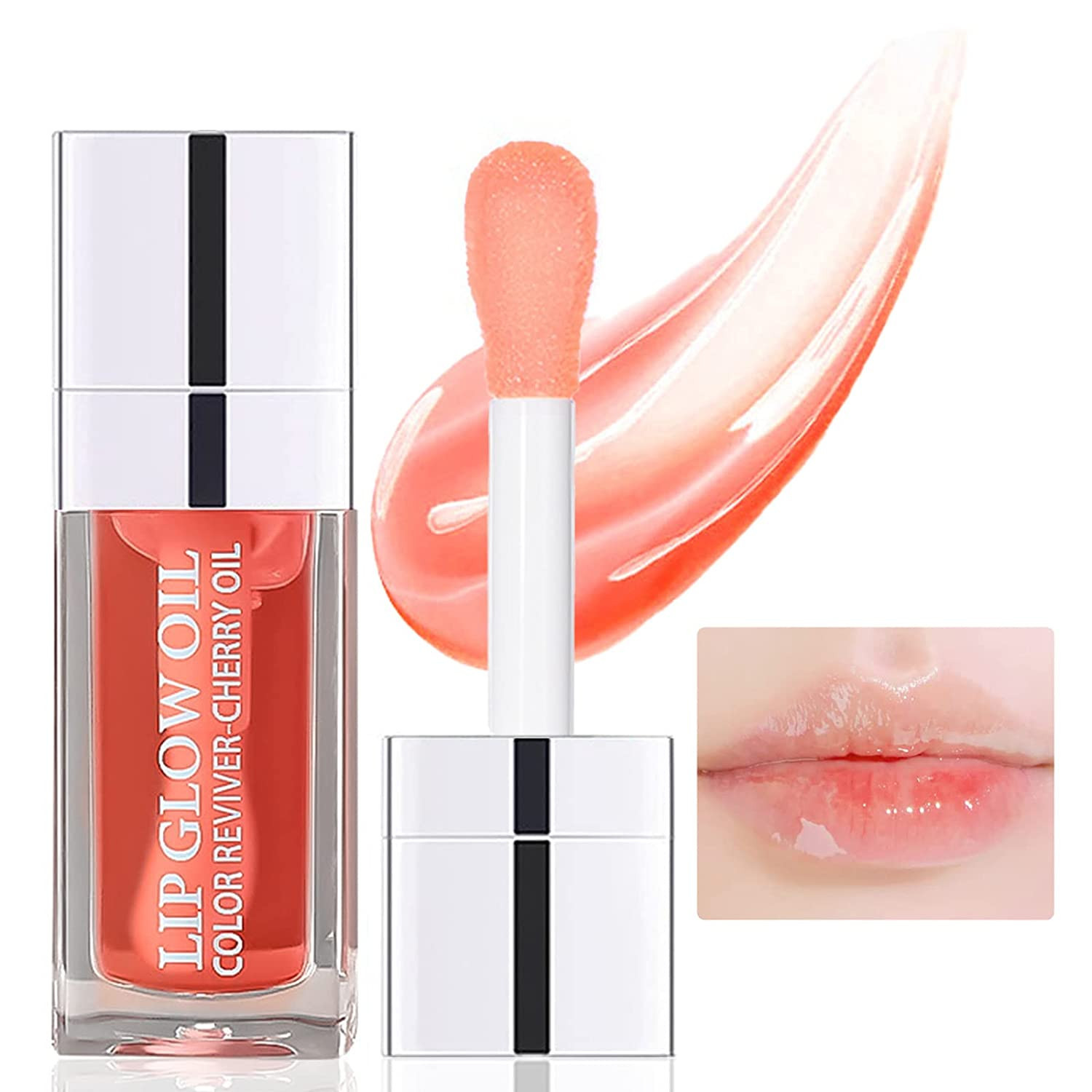 Plumping Lip Oil Hydrating Lip Gloss Tinted Lip Balm Transparent Toot Lip Oil Lip Care, Big Brush... | Amazon (US)