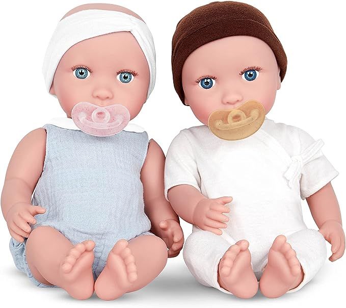 BABI by Battat – 14-inch Newborn Baby Dolls Soft Bodies – Twin Girl & Boy – Medium-Light Sk... | Amazon (US)