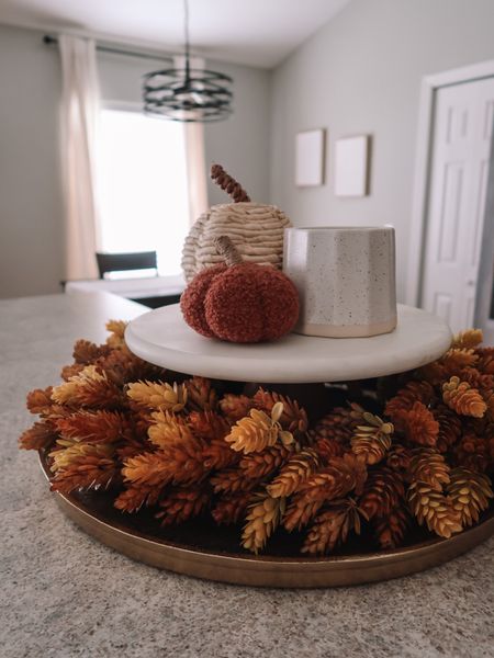 Fall kitchen decor: Target cake stand, fall wreath, gold tray, candle, and pumpkins 🎃 

#LTKhome #LTKSeasonal #LTKHoliday