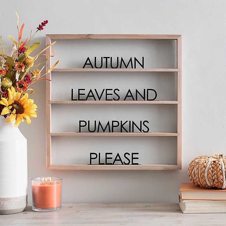Floating Letter Autumn Leaves Letter Board | Kirkland's Home