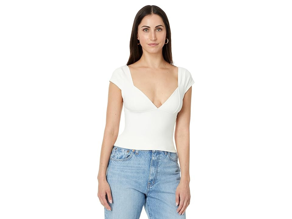Free People Duo Corset Cami Women's Clothing Ivory : LG (Women's 12), Mesh/Nylon/Spandex | Zappos