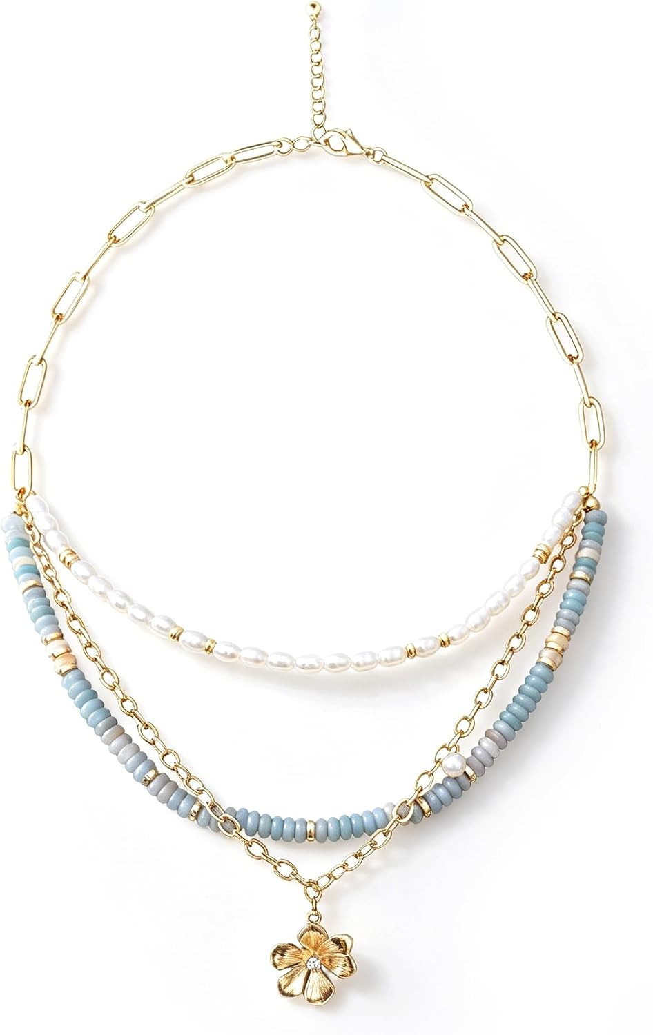 LIYAPEI Layered Chunky Colorful Cube Beaded Necklace for Women, 14K Gold Plated Cuban Chain with Heart Pendant, Colorful Resin Bead Choker, Boho Y2K Summer Beach Statement Jewelry Gift | Amazon (US)
