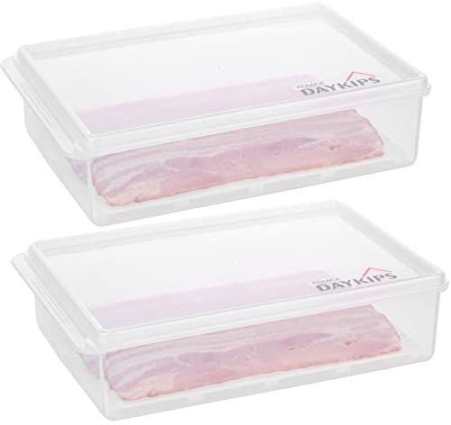 Komax Daykips Bacon Keeper for Refrigerator | (Set of 2) BPA-FREE Plastic Bacon Container for Fri... | Amazon (US)