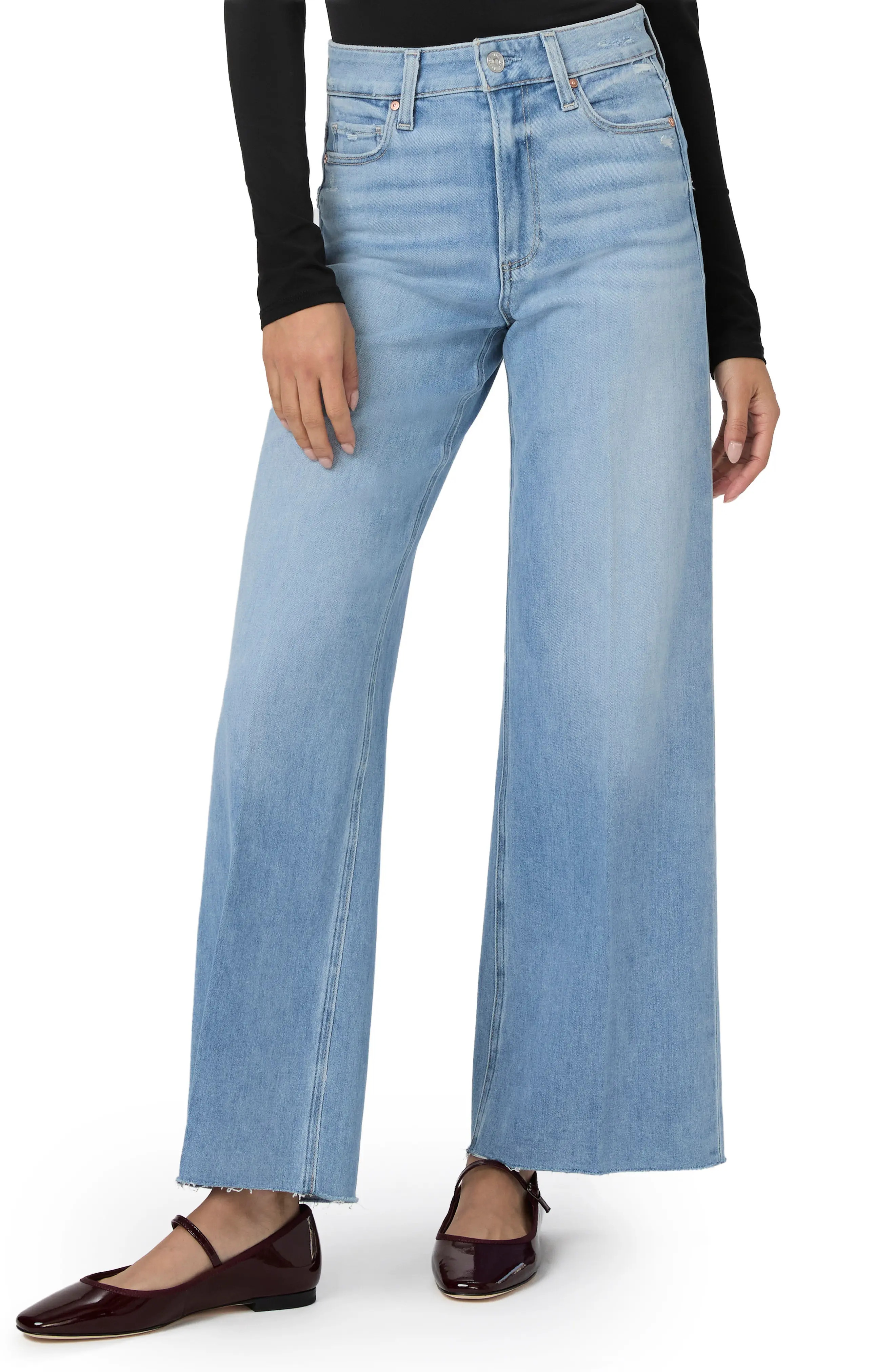 Anessa Raw Hem High Waist Wide Leg Jeans | Nordstrom Rack