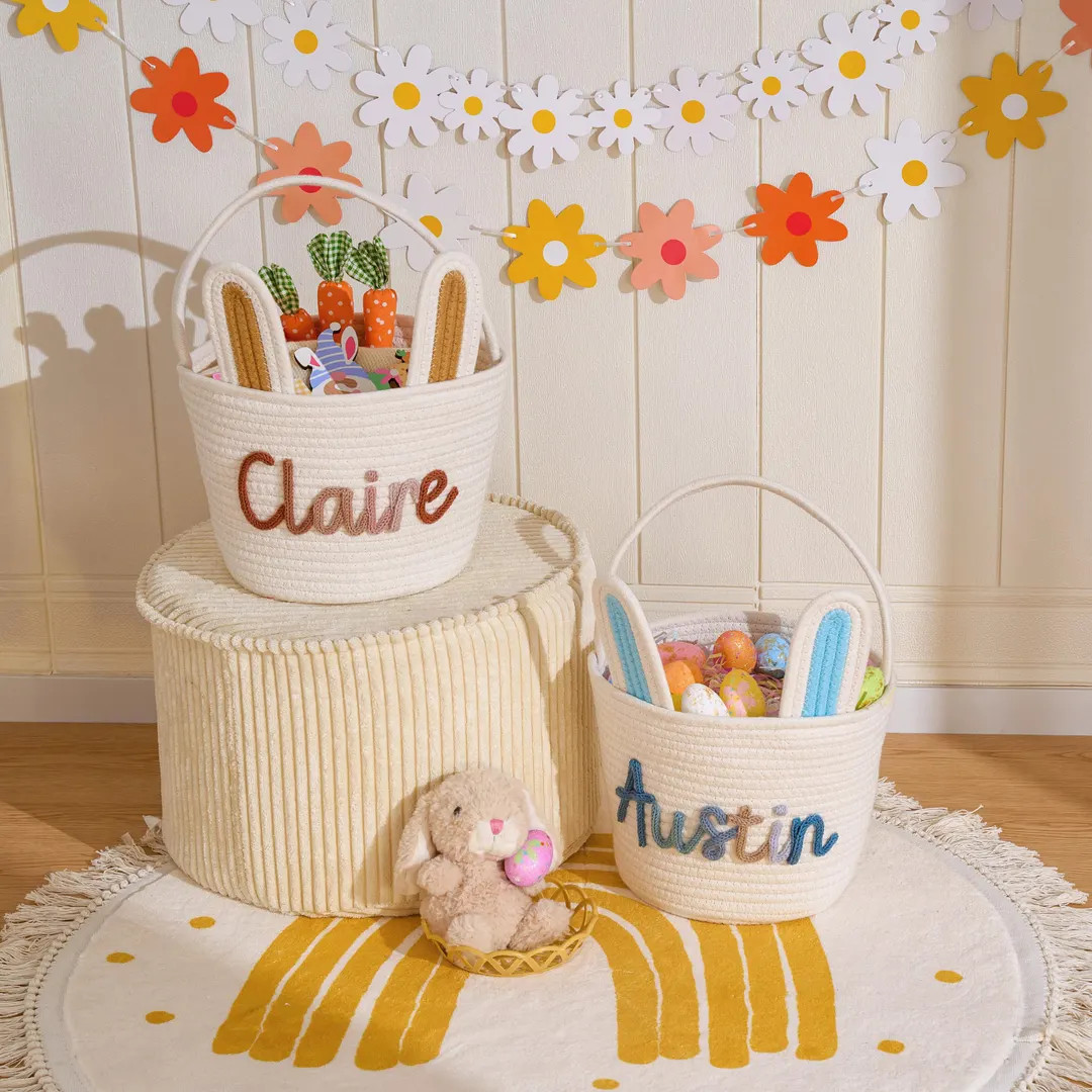 Personalized Easter Basket • Baby Gift • Baby Shower Gift • Baby Basket • I-cord Knitting... | Etsy (US)