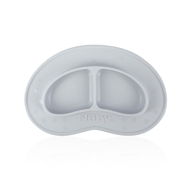 Sure Grip Miracle Mat 2-Section Plate | Grey | Nuby (US)