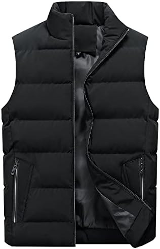 Locachy Men's Outdoor Casual Full Zipper Stand Collar Padded Vest Coats Sleeveless Jacket | Amazon (US)