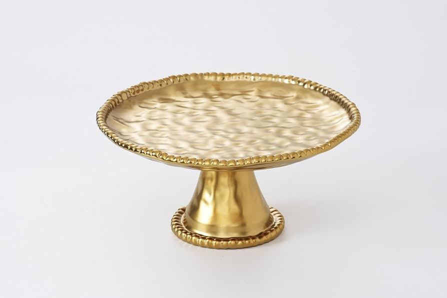Pampa Bay Porcelain Cake Stand, 11 x 11 Inch., Gold Metallic Matte Finish, Oven and Dishwasher Sa... | Amazon (US)