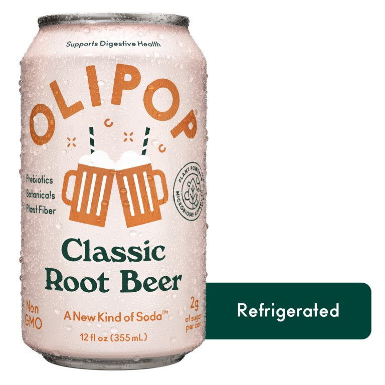OLIPOP Prebiotic Soda, Classic Root Beer, 12 fl oz, Refrigerated | Walmart (US)