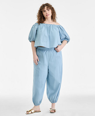 On 34th Plus Size High Rise Elastic Waist Pants, Macy's Exclusive - Macy's | Macy's