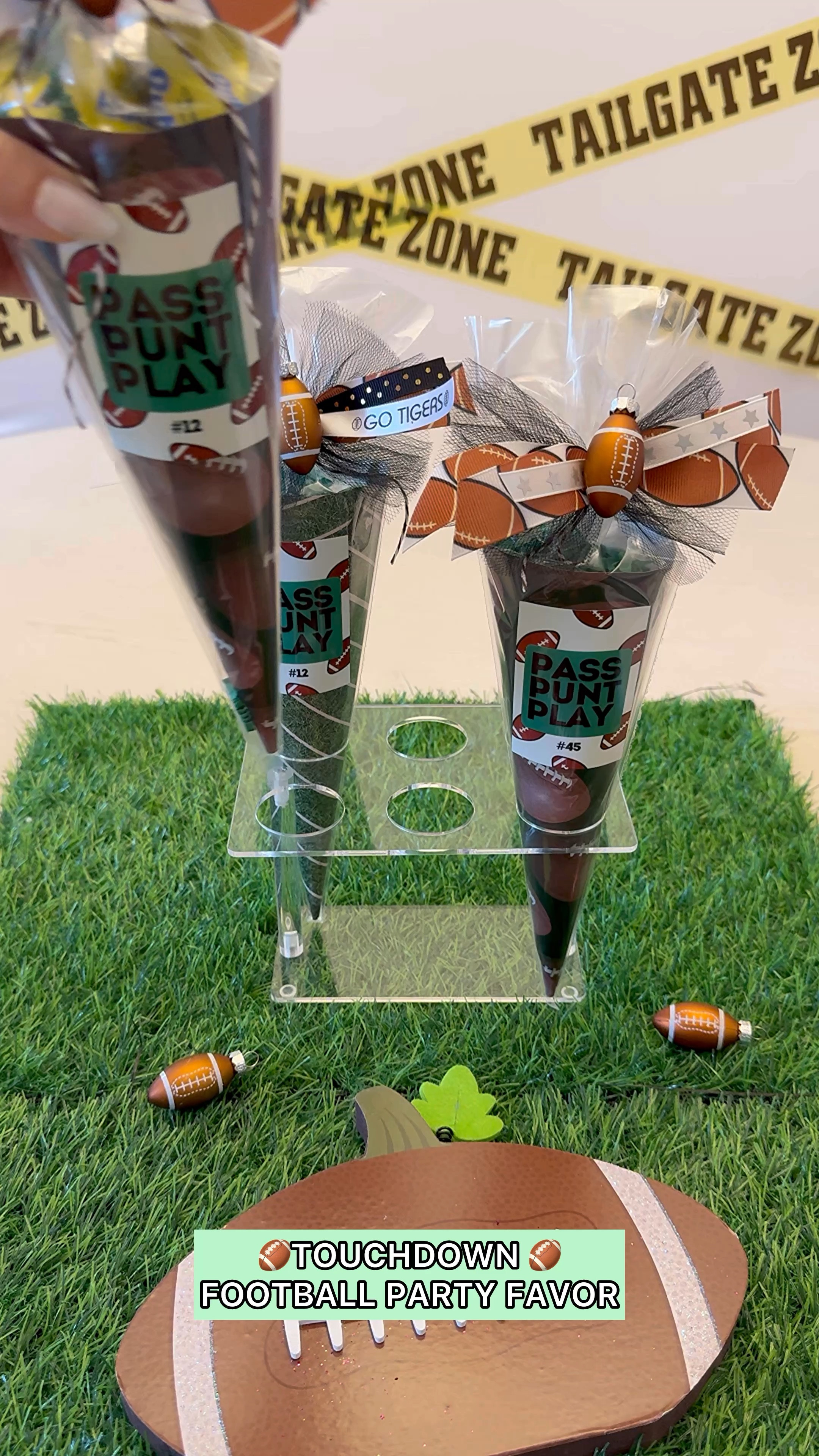 🏈 Touchdown-worthy party favors🎉
These DIY football cones are easy to make, personalized with player numbers, and filled with sweet treats—perfect for your next football party or tailgate.🏈🍗🛻

#LTKSeasonal #LTKParties