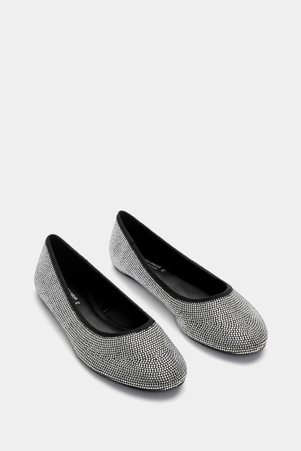 Rhinestone ballet flats | PULL and BEAR UK