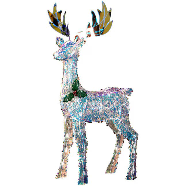 Holiday Living 5-ft LED Sparkle Frozen Fractals Buck Yard Decoration | Lowe's