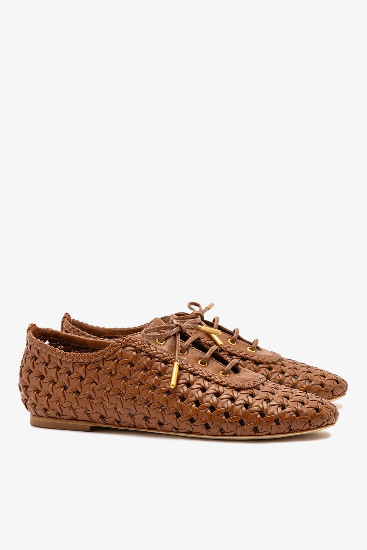 Liza Macrame Sneaker In Caramel Leather | Larroude