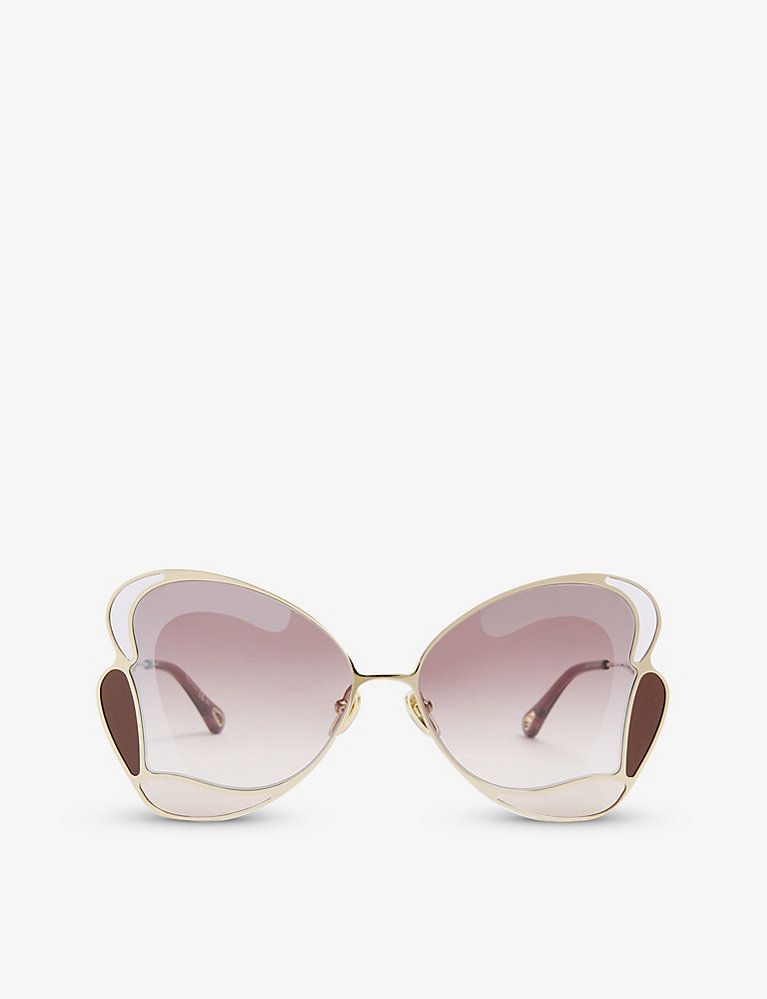 CH0048S Gemma butterfly-frame metal sunglasses | Selfridges