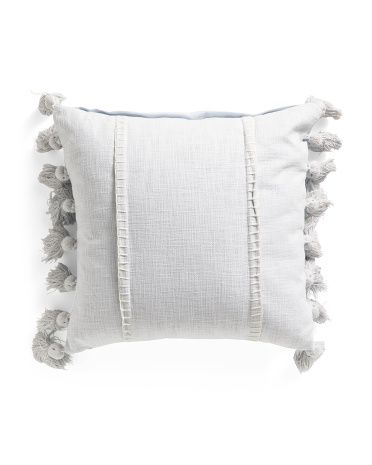 20x20 Whipstitch Pillow With Tassels | TJ Maxx