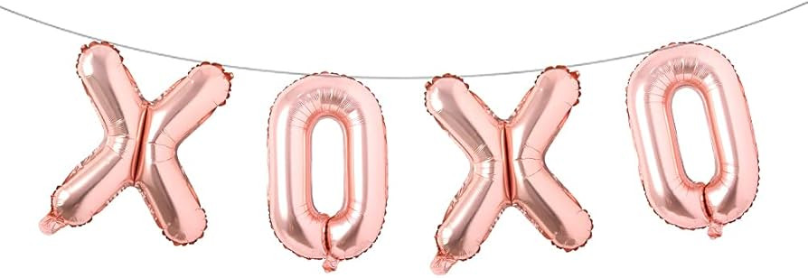 16 Inch XOXO Letter Foil Balloons Banner Wedding Engagement Valentines Day Marriage Bridal Shower... | Amazon (US)