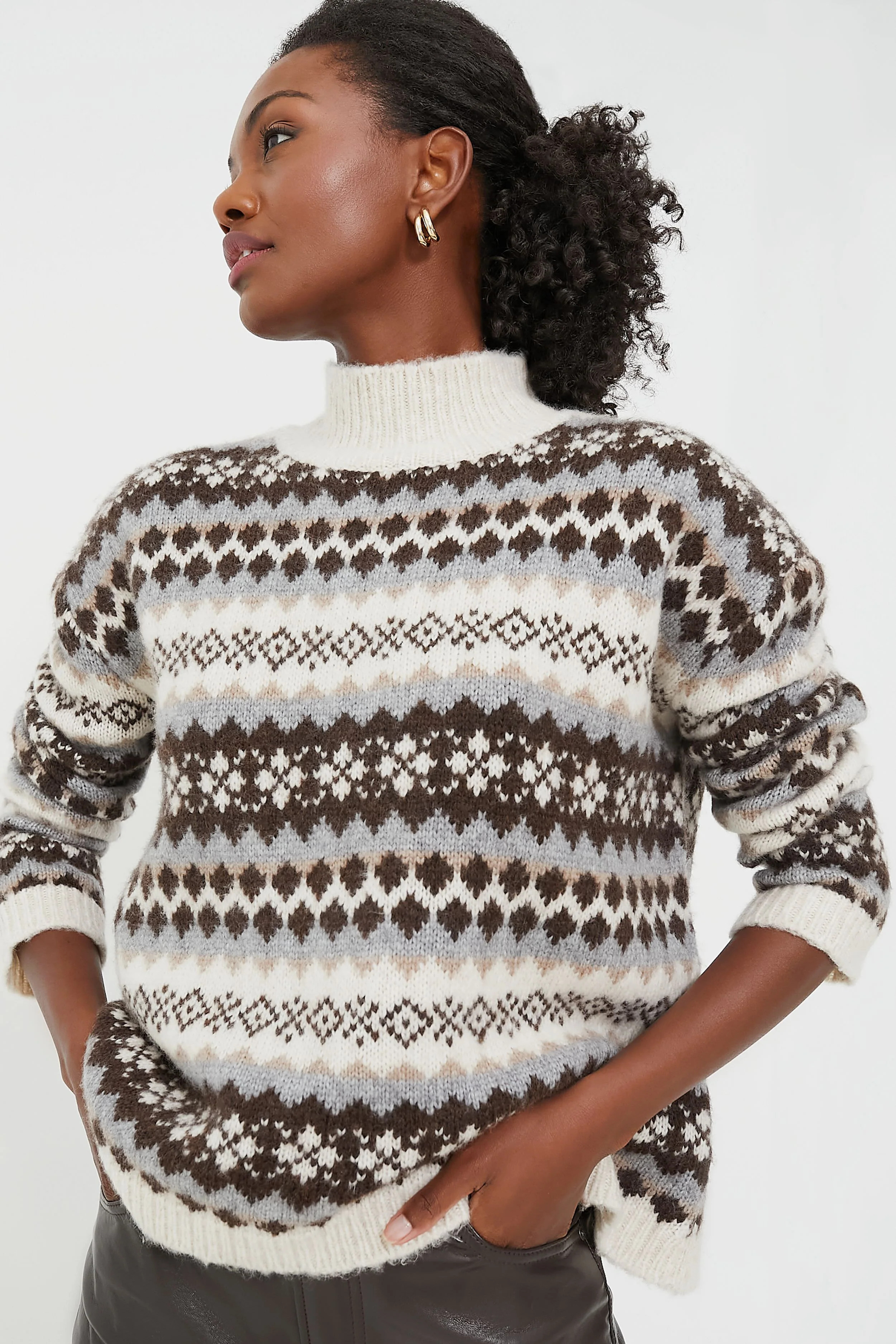 Brown and Grey Fair Isle Loch Sweater | Tuckernuck (US)
