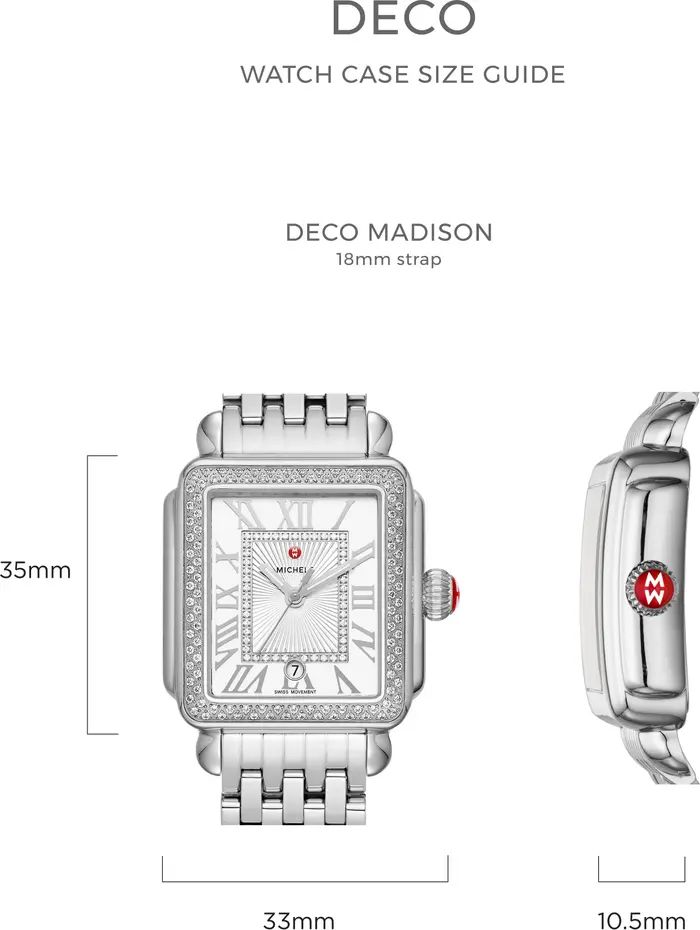 Deco Mid Diamond Dial Bracelet Watch, 29mm | Nordstrom