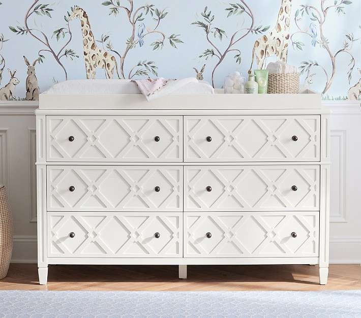 Avery Lattice Extra-Wide Nursery Dresser & Topper Set | Pottery Barn Kids