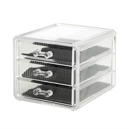 Mini Acrylic Cosmetic Storage Box 3 Drawers Clear Makeup Organizer | Walmart (US)