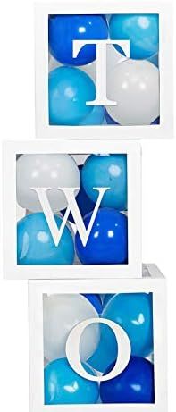 Two Birthday Balloon Boxes for Party Decorations,2nd Birthday Balloon Blocks Decorations with Two... | Amazon (US)