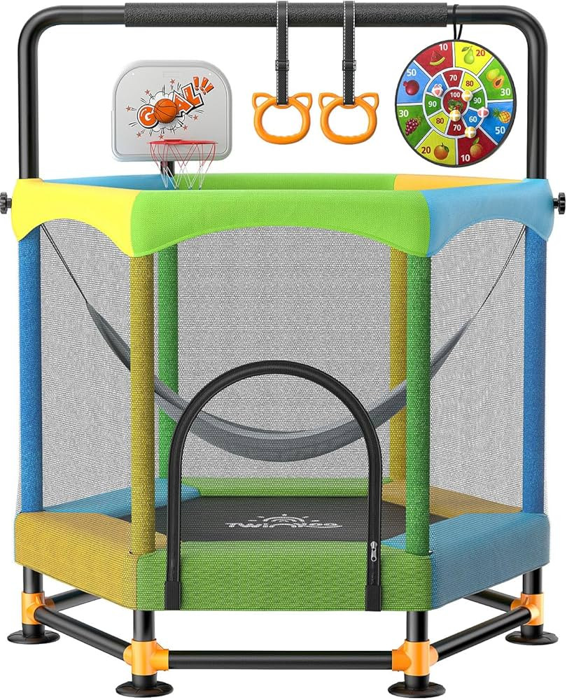 60" Trampoline for Kids, Twinkoo 5FT Fortified Toddler Trampolines with Anti-Rollover Bottom, Ind... | Amazon (US)