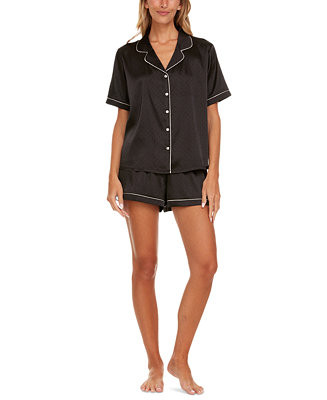 Flora by Flora Nikrooz Women's 2-Pc. Jamie Dot Jacquard Short Pajamas Set - Macy's | Macy's