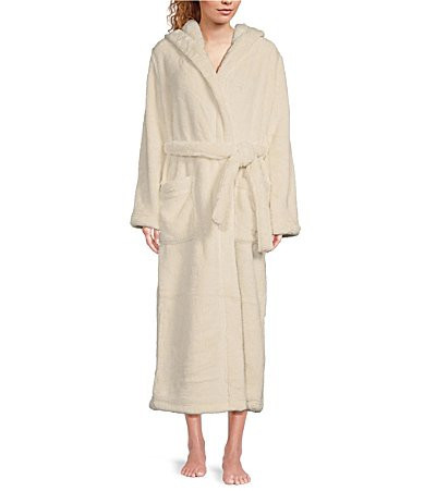 UGG Aarti Hooded Plush Fleece Long Cozy Robe - L | Dillard's