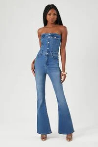Strapless Denim Flare-Leg Jumpsuit | Forever 21 (US)