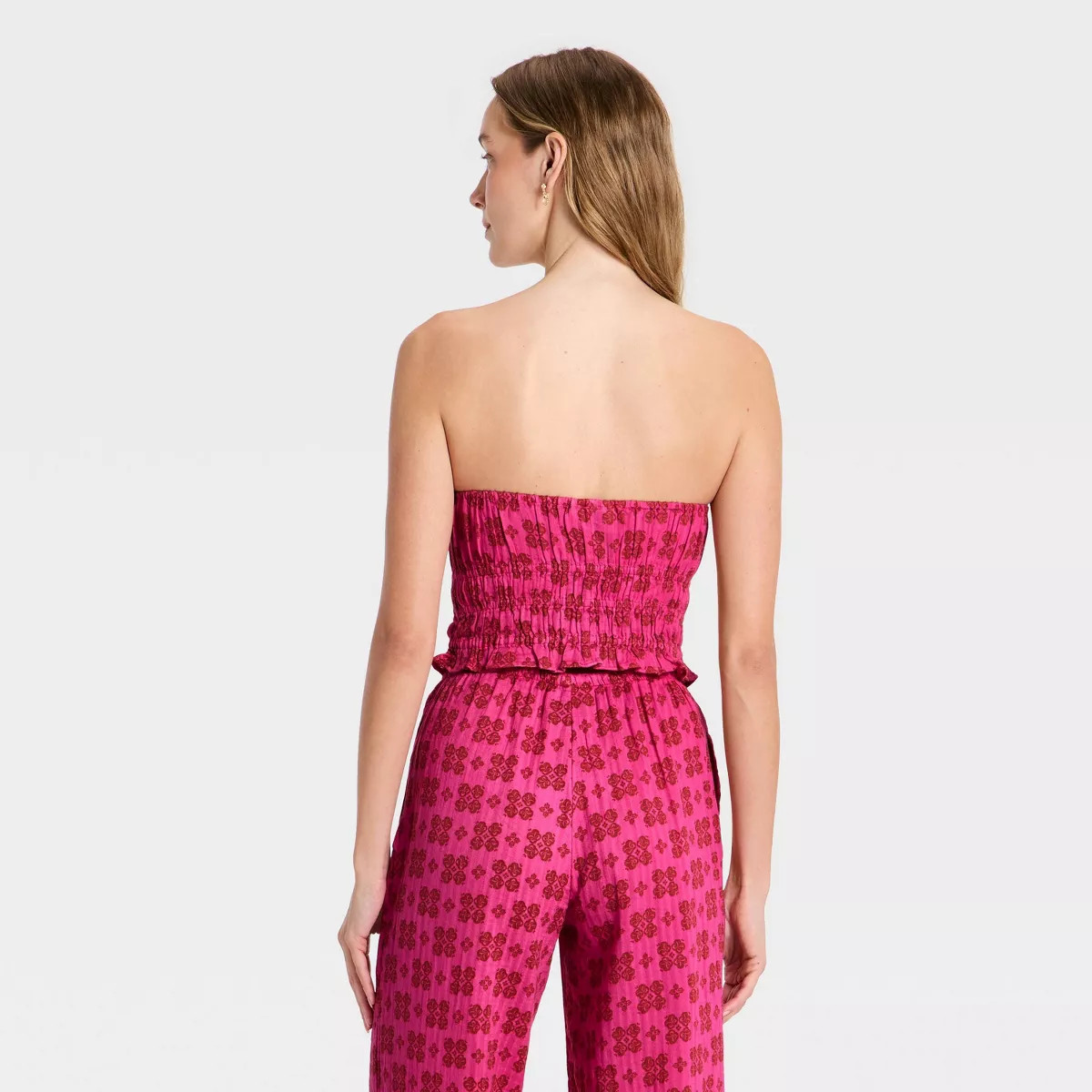 Women's Tube Top - Universal Thread\u2122 Pink Floral XS | Target