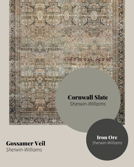 Loloi Layla Area Rug and Paint Color Combinations | Sherwin Williams Paint Colors | Peel and Stick Paint Colors | Area Rug and Wall Color Combinations 

#LTKhome