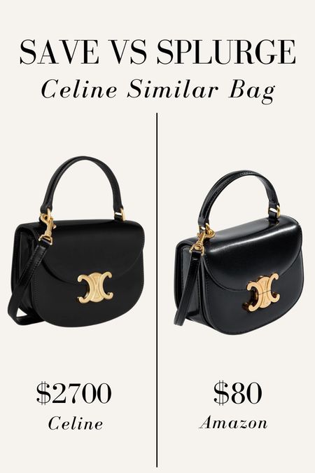 Save vs Splurge Celine Bag! Amazon find, designer bag similar, MINI BESACE CLEA IN SHINY CALFSKIN BLACK

#LTKitbag #LTKstyletip