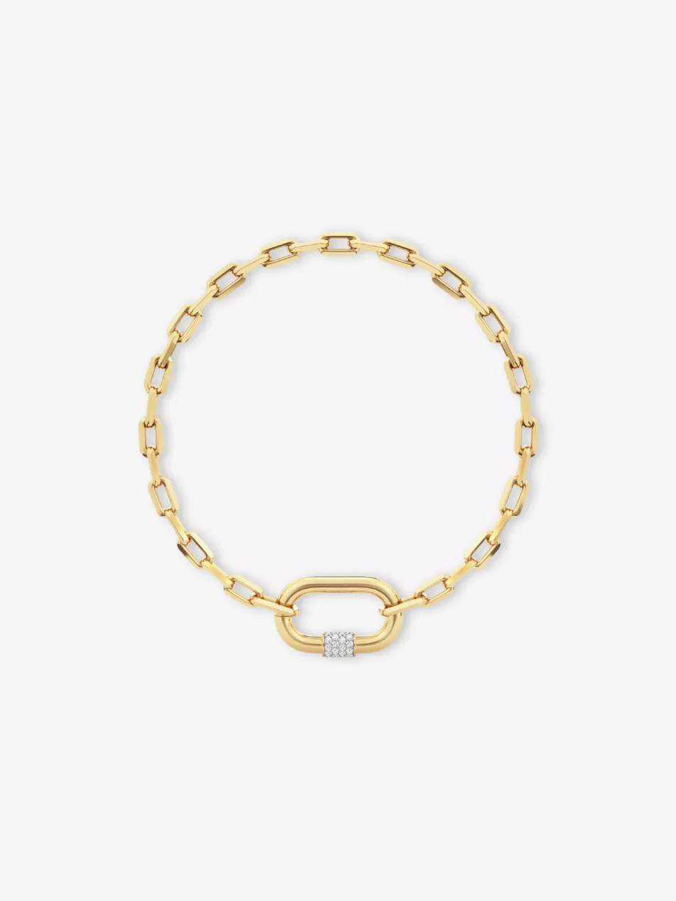 Screw 18ct Yellow Gold Vermeil And 0.36ct White Topaz Chain Bracelet | Selfridges