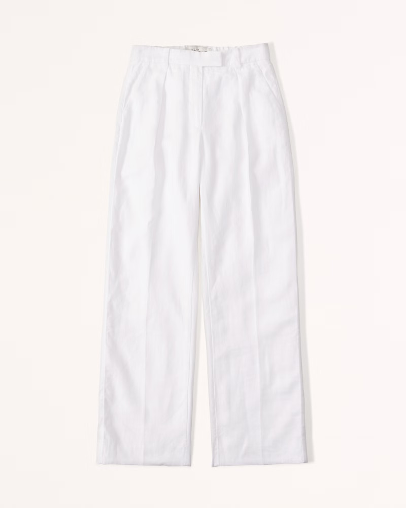 Premium Linen Tailored Pant | Abercrombie & Fitch (US)