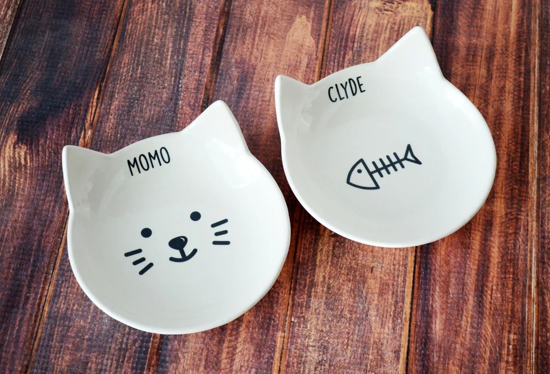 Personalized Cat Bowl, Custom Cat Dish, Cat Gift, Kitten Bowl, Kitten Gift, Personalized Cat Food... | Etsy (US)