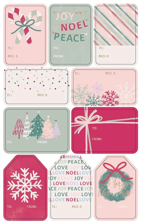 Joyful Wonder Christmas Peel and Stick Pink Gift Tags 50 Count | Walmart (US)