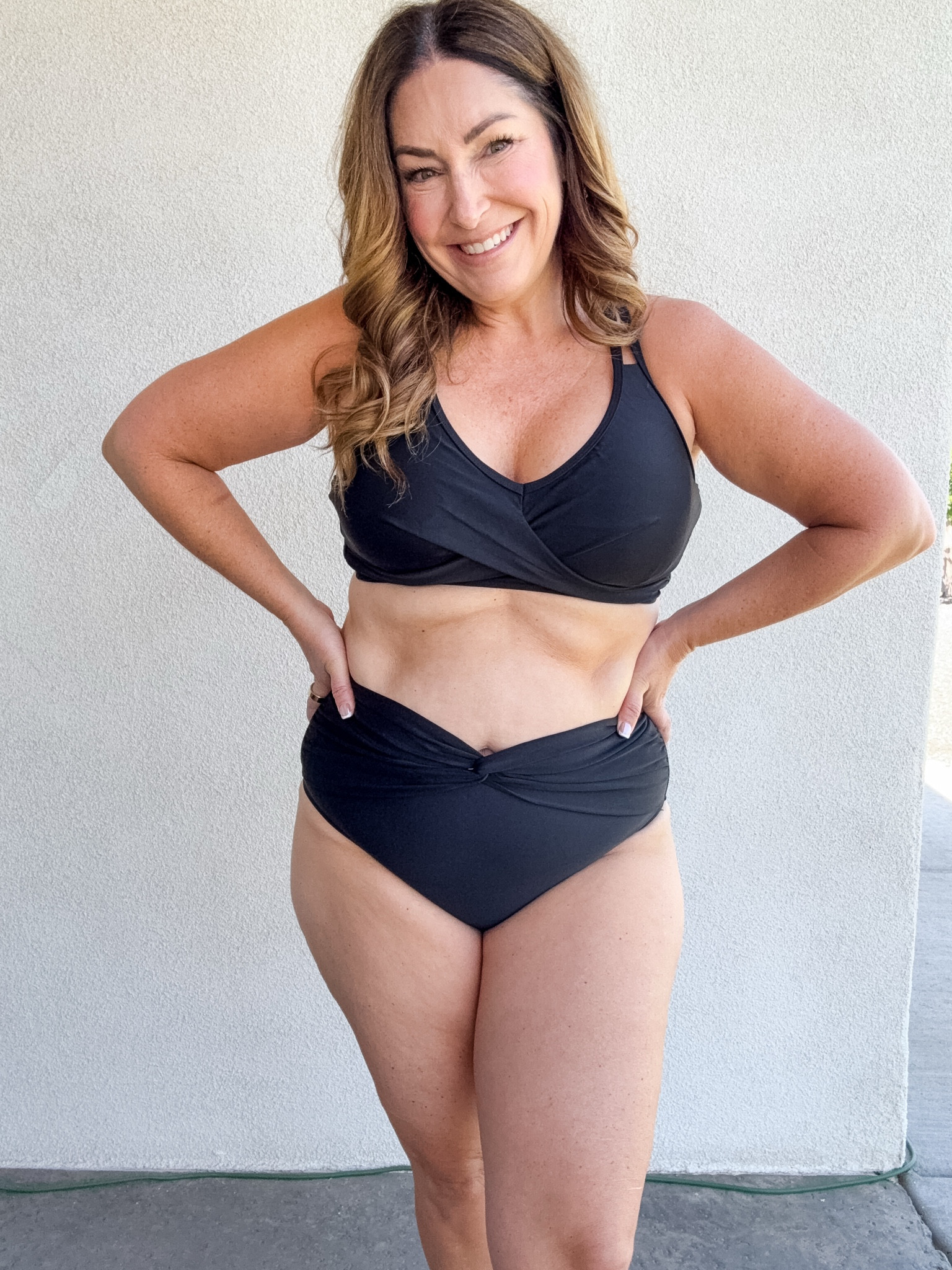 Love this bikini top with cross back that can be adjusted to straight straps, under wire and actually enough room for my 38D chest! Bottoms are slimming and fully lined with full coverage rear wearing large in both

#LTKSeasonal #LTKSwim #LTKTravel