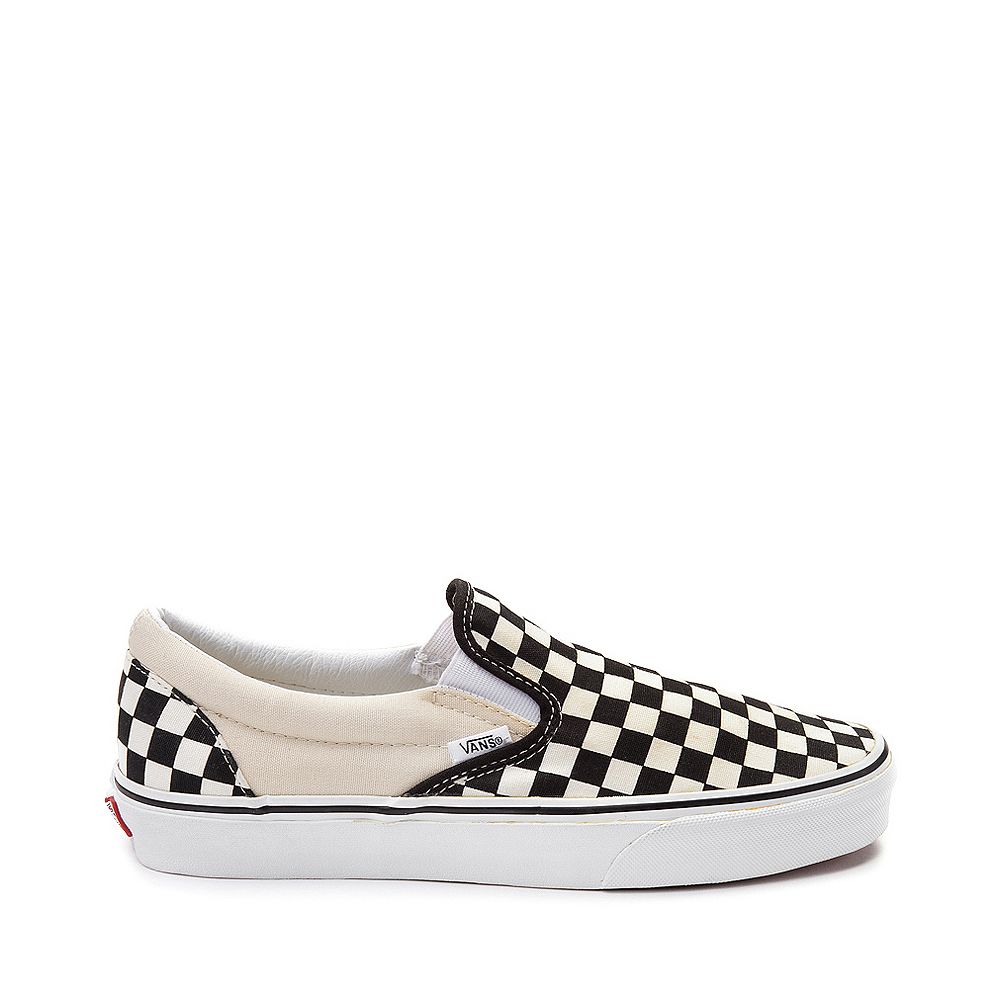 Vans Slip On Checkerboard Skate Shoe - Black / White | Journeys
