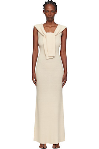 Beige Vao Maxi Dress | SSENSE