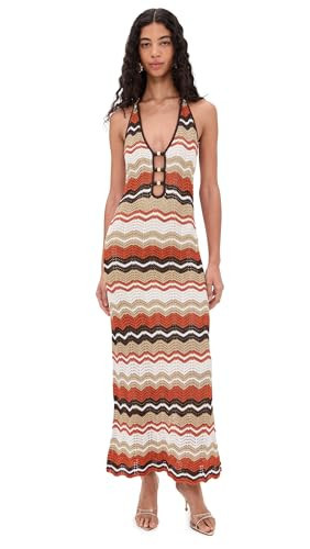 Runaway the Label Women's Vernanza Knit Maxi Dress, Orange Multi, XL | Amazon (US)