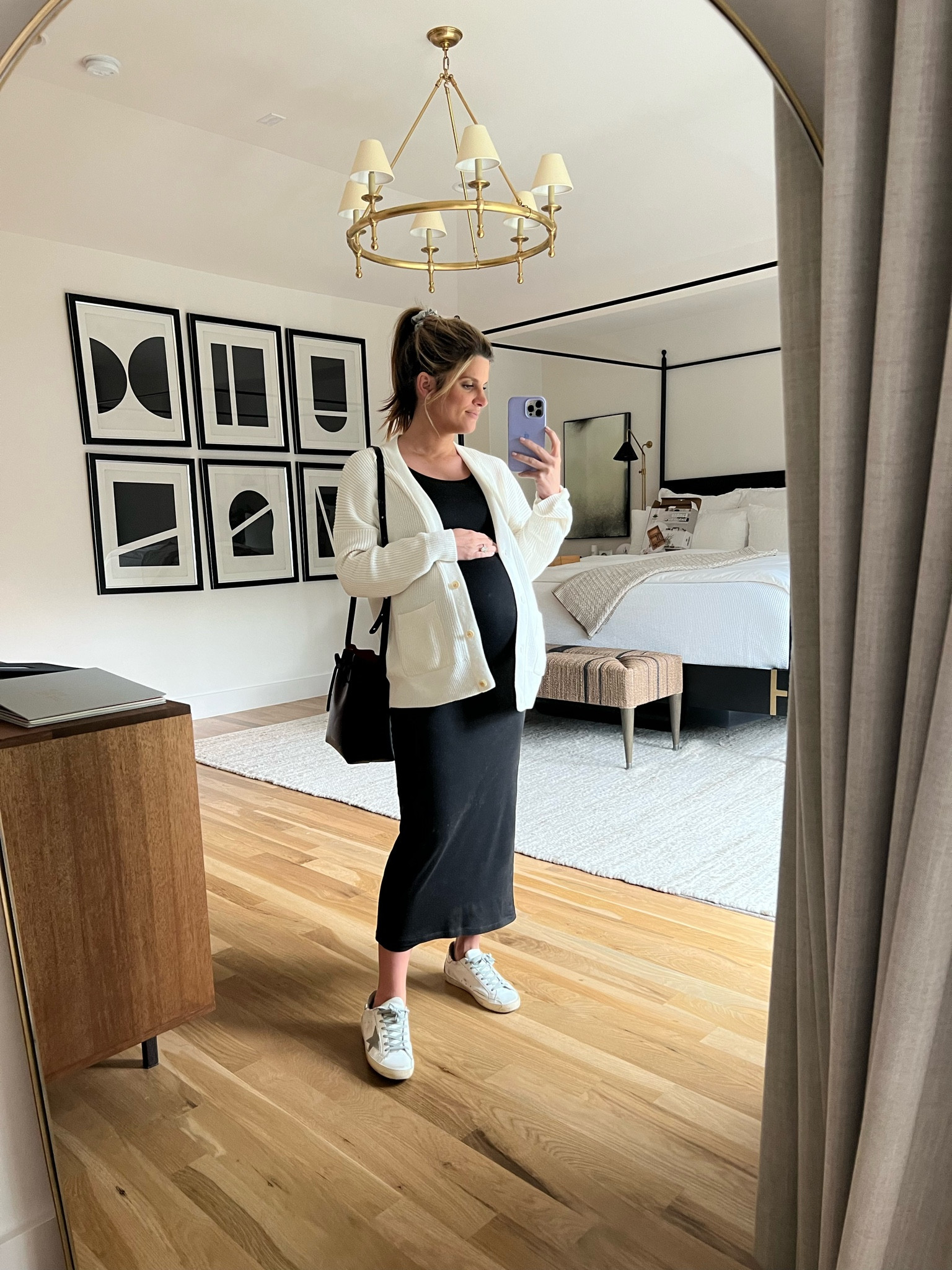 Brighton butler OOTD. bumpsuit dress with Jcrew cardigan (30% off w code LONGWKND)

#LTKsalealert