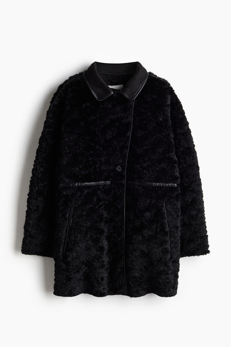 H & M - Fluffy coat - Black | H&M (UK, MY, IN, SG, PH, TW, HK)