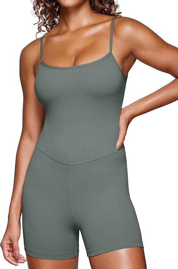 CRZ YOGA Butterluxe Athletic Rompers for Women Adjustable Strap Padded Workout Shorts Jumpsuits O... | Amazon (US)