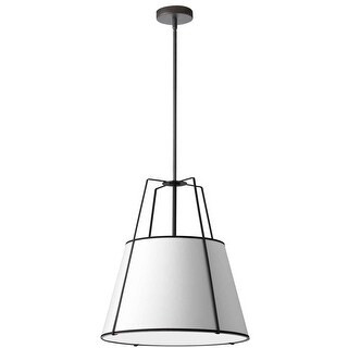 Dainolite Trapezoid Contemporary Black Luxury Pendant Light Modern Pendant Light w/ White Tapered... | Bed Bath & Beyond