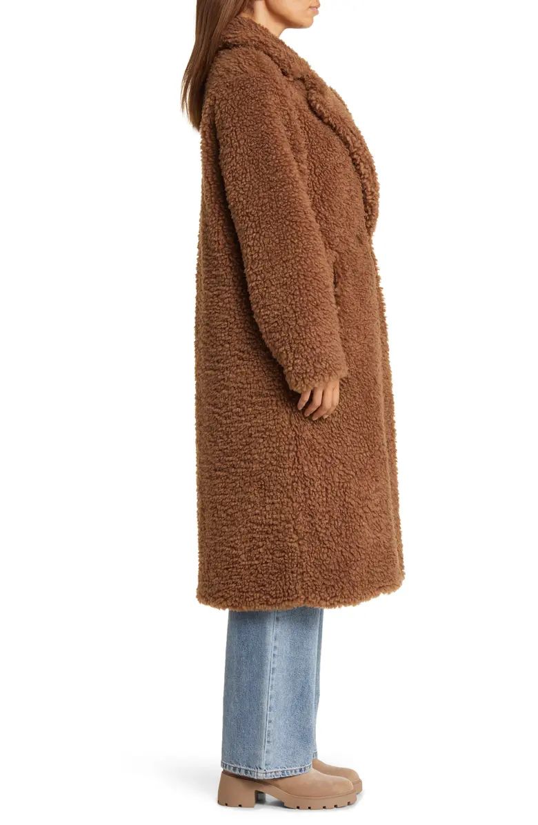 Bernardo Faux Shearling Double Breasted Longline Coat | Nordstrom | Nordstrom